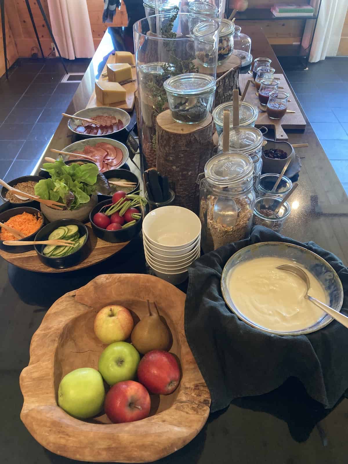 The delicious breakfast buffet at Villa Hundert (credit: Keith Kehlbeck)