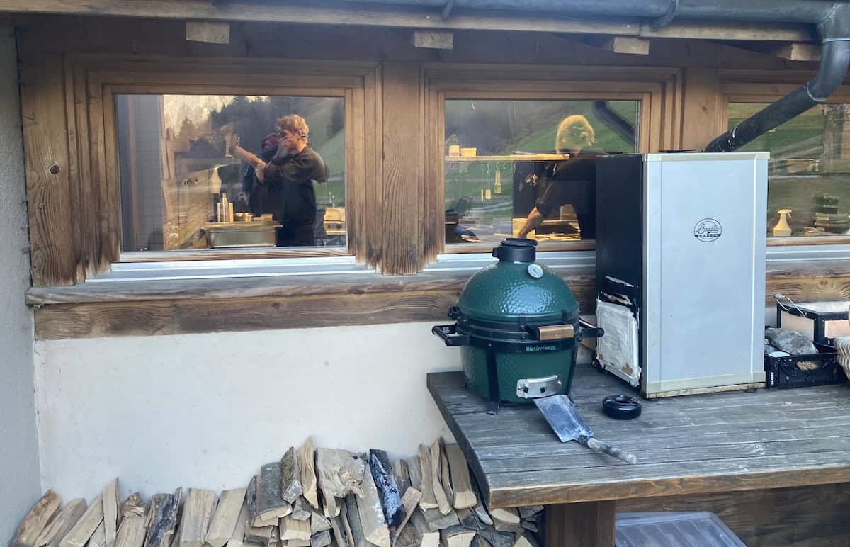 The chef at work at the villa (credit: Keith Kehlbeck)