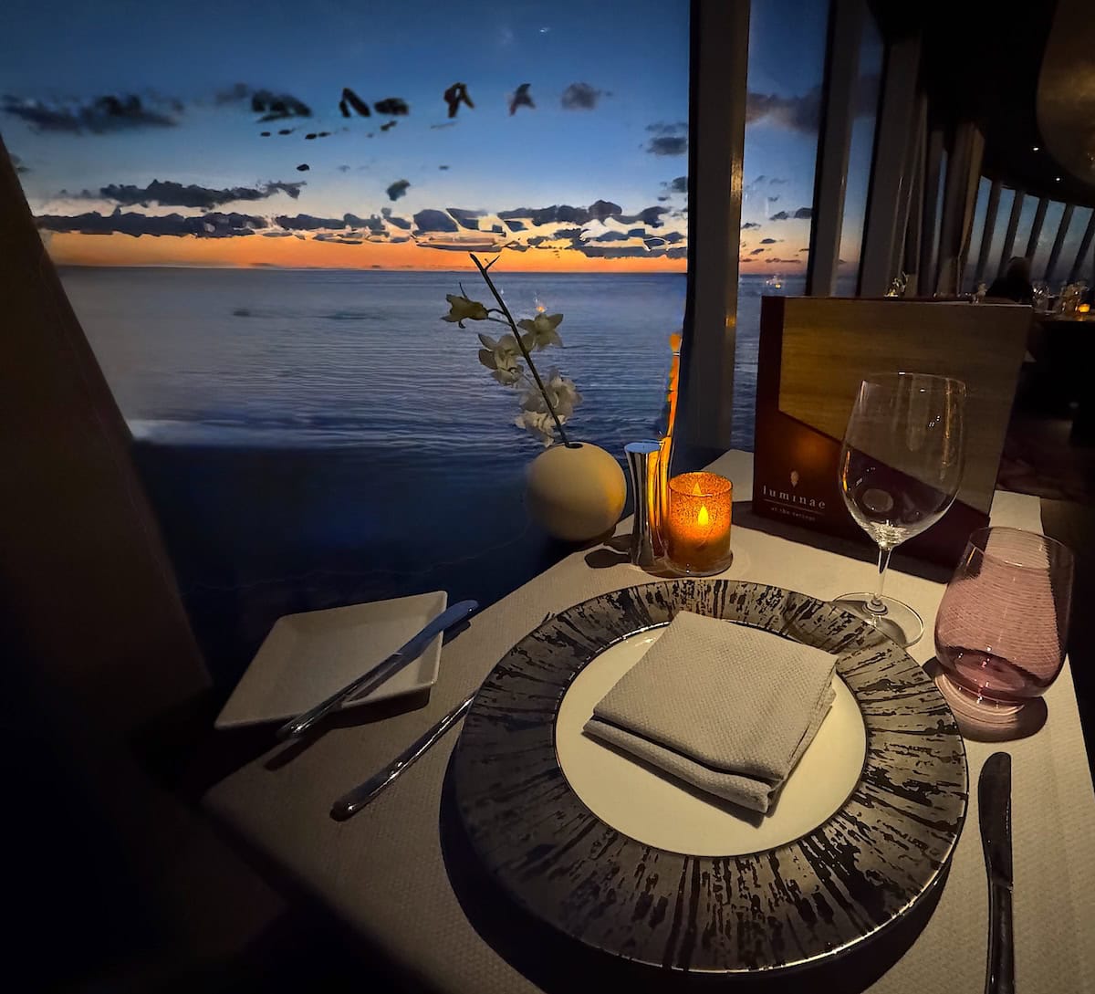 My solo table at Luminae (credit: Jackie Sheckler Finch)