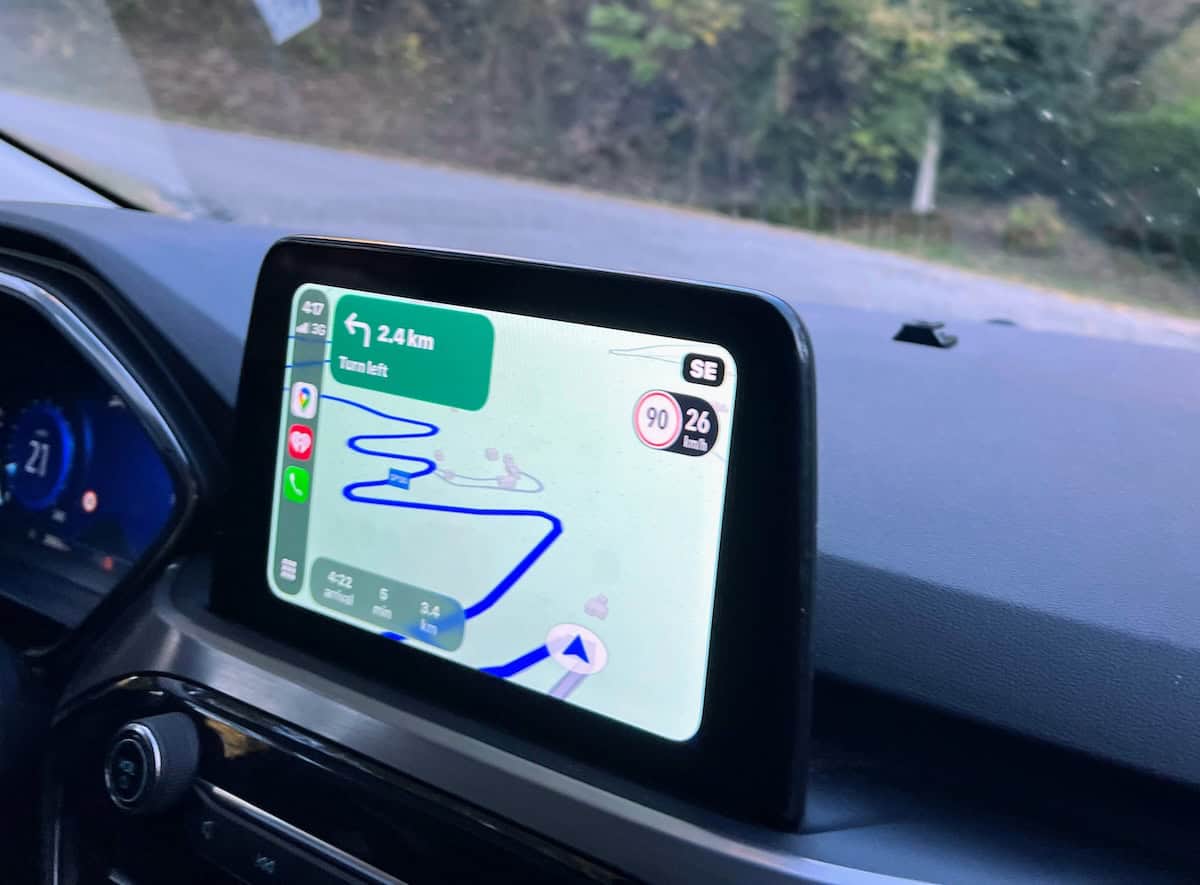 Using our navigation app while driving in Italy (credit: Jerome Levine)
