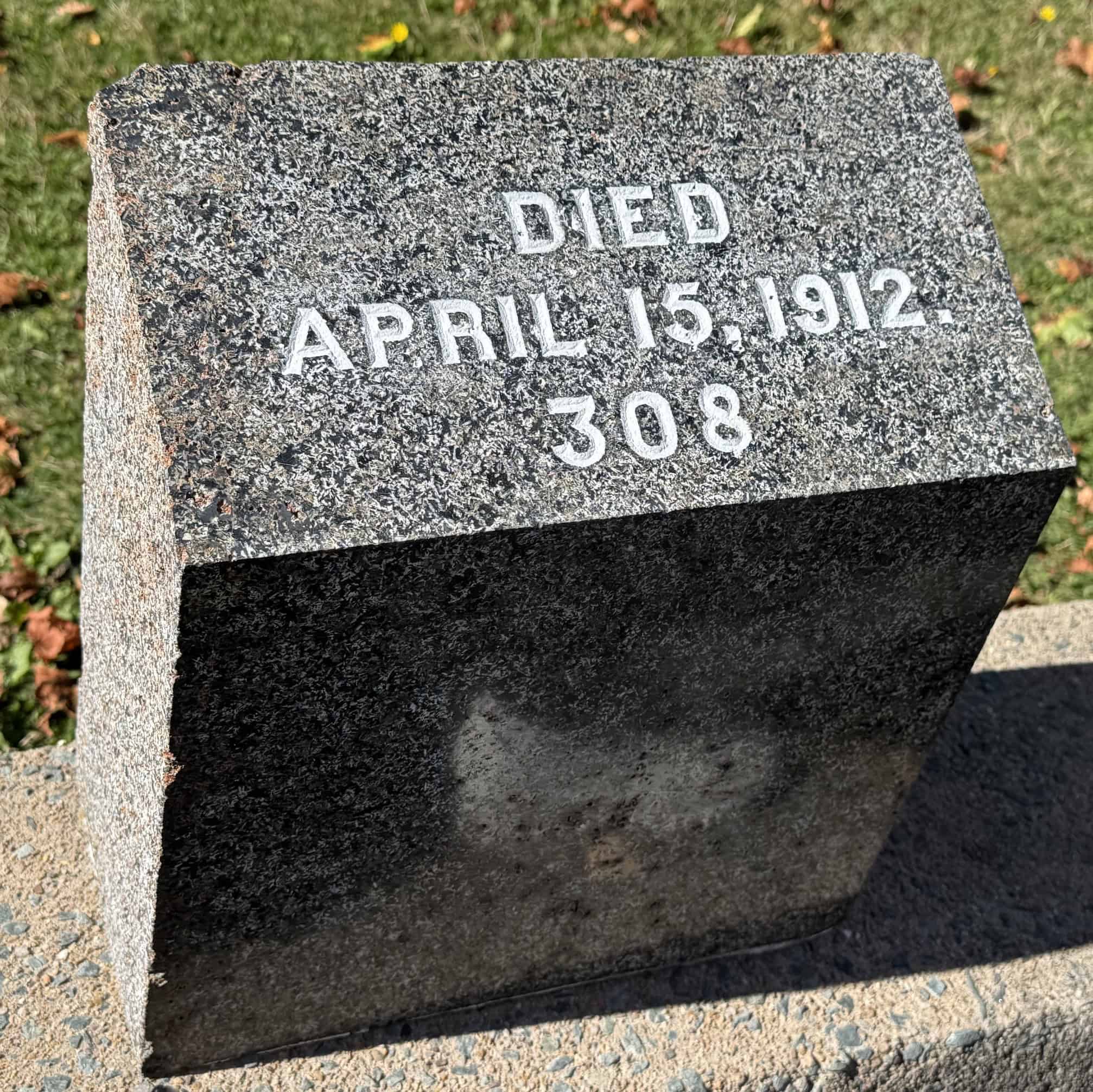 Many monuments only indicated the date the body was recovered and its number (credit: Jackie Sheckler Finch)