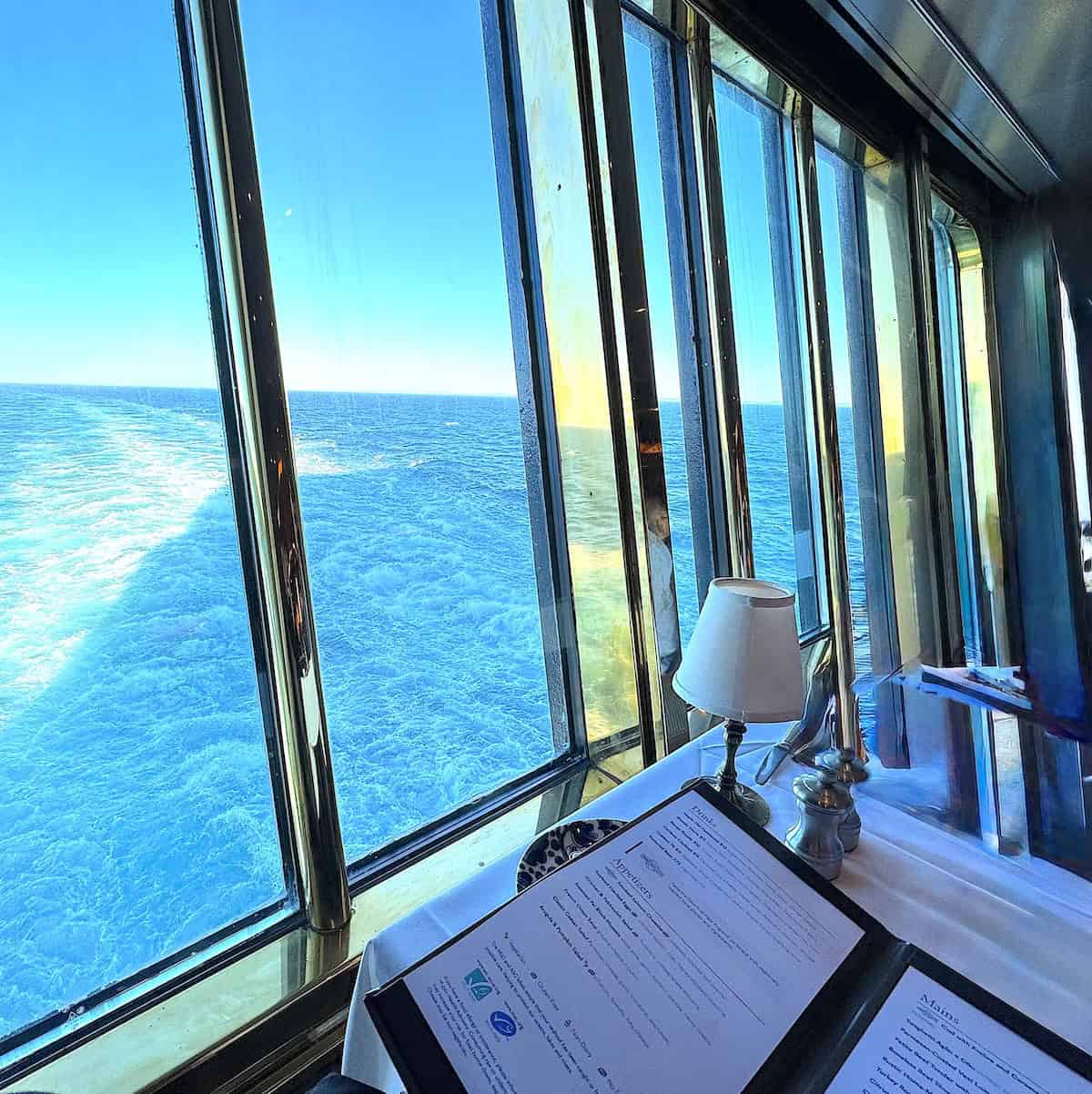 My seat in the dining room on Holland America Zuiderdam (credit: Jackie Sheckler Finch)