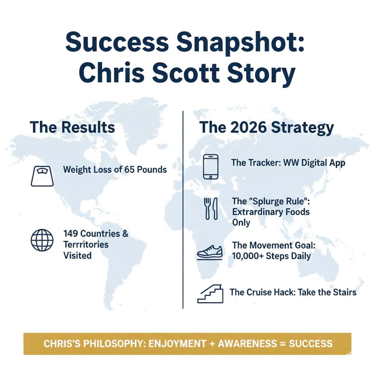 Chris' strategy for losing weight while traveling (credit: Gemini)