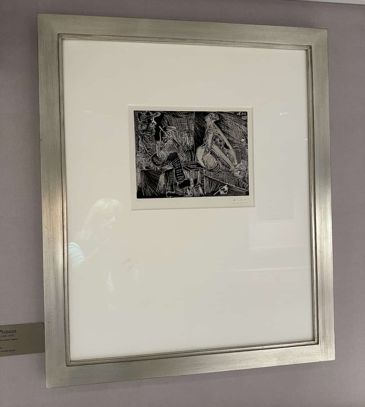 A Picasso inauspiciously displayed beside a restroom on Deck 5 (credit: Jerome Levine)