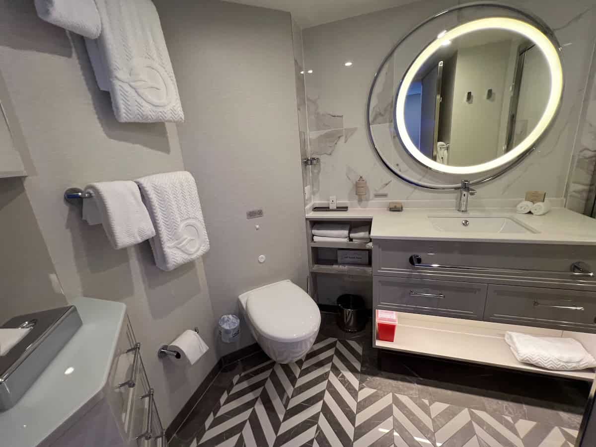 Beautifully designed and spacious bathroom on Allura (credit: Jerome Levine)
