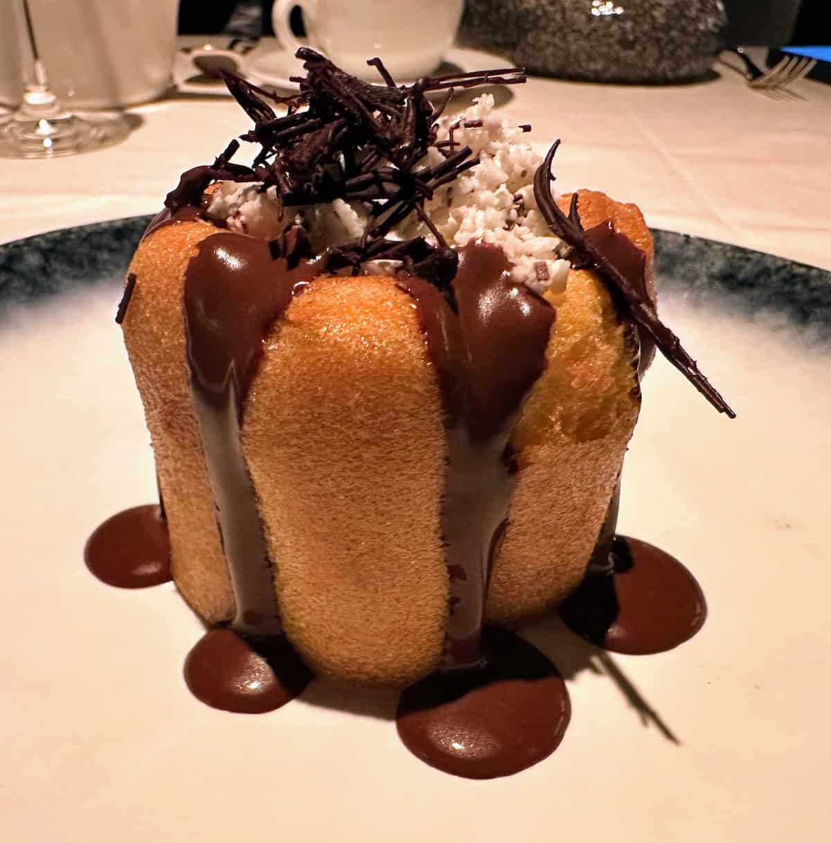 Decadent Bounty Cake (chocolate and coconut) served at Red Ginger on Allura (credit: Jerome Levine)