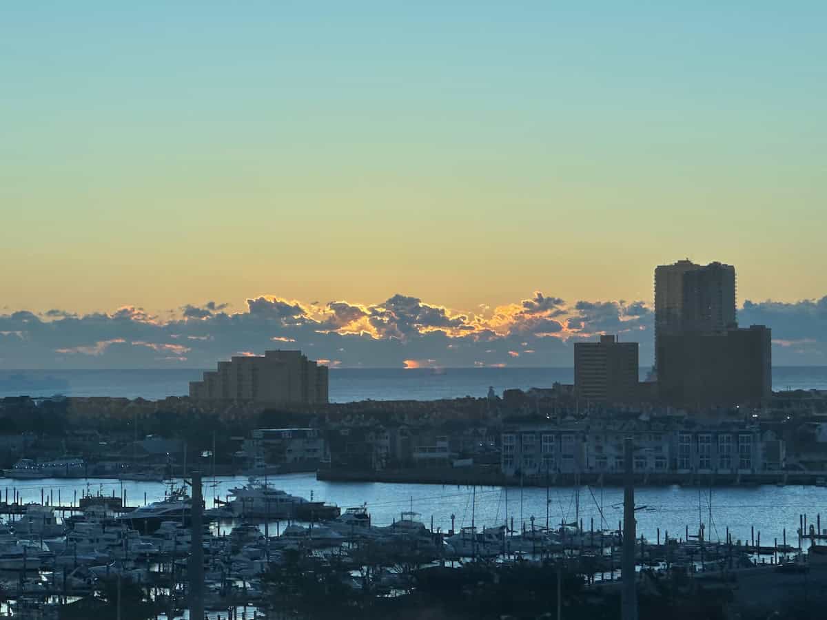 View from our room at sunrise (credit: Jerome Levine)