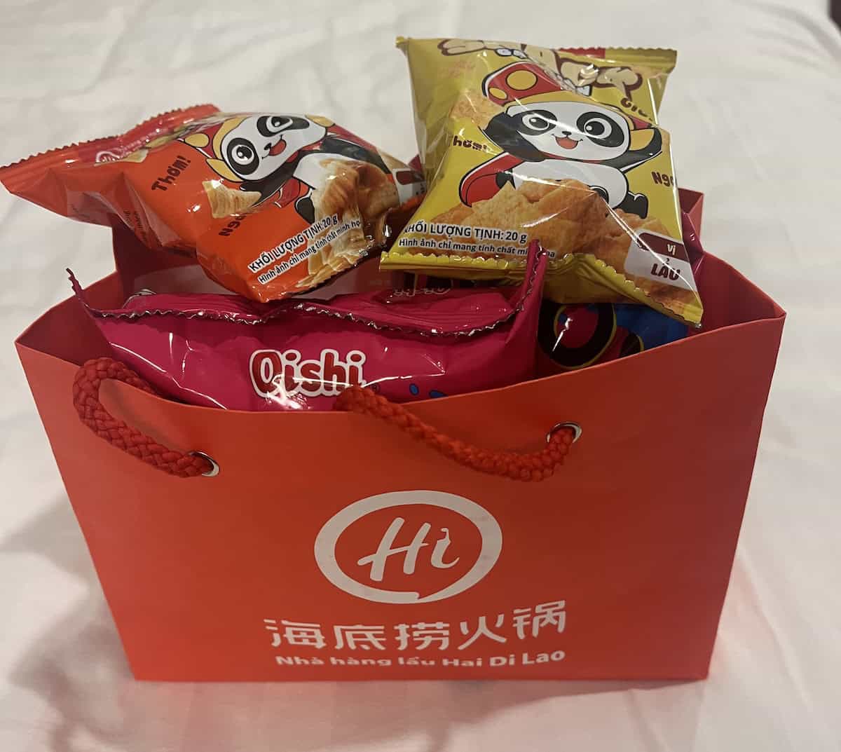 My VIP take-home snack bag (credit: Chris and Joe Scott)