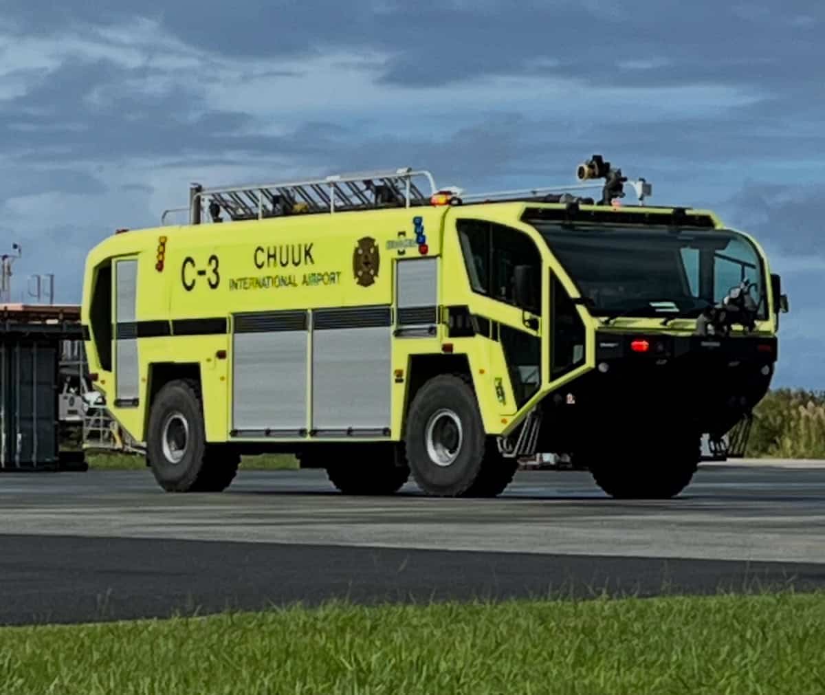 Safety First: Firetrucks stand ready at every landing (credit: Chris and Joe Scott)