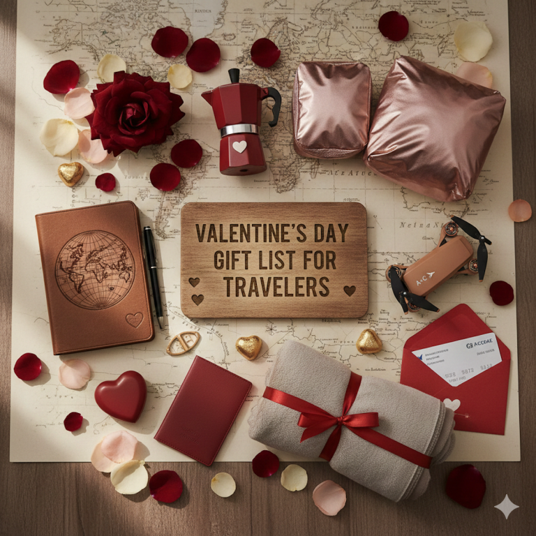 Gift list image for Valentine's Day gifts for friends who travel (credit: Gemini)