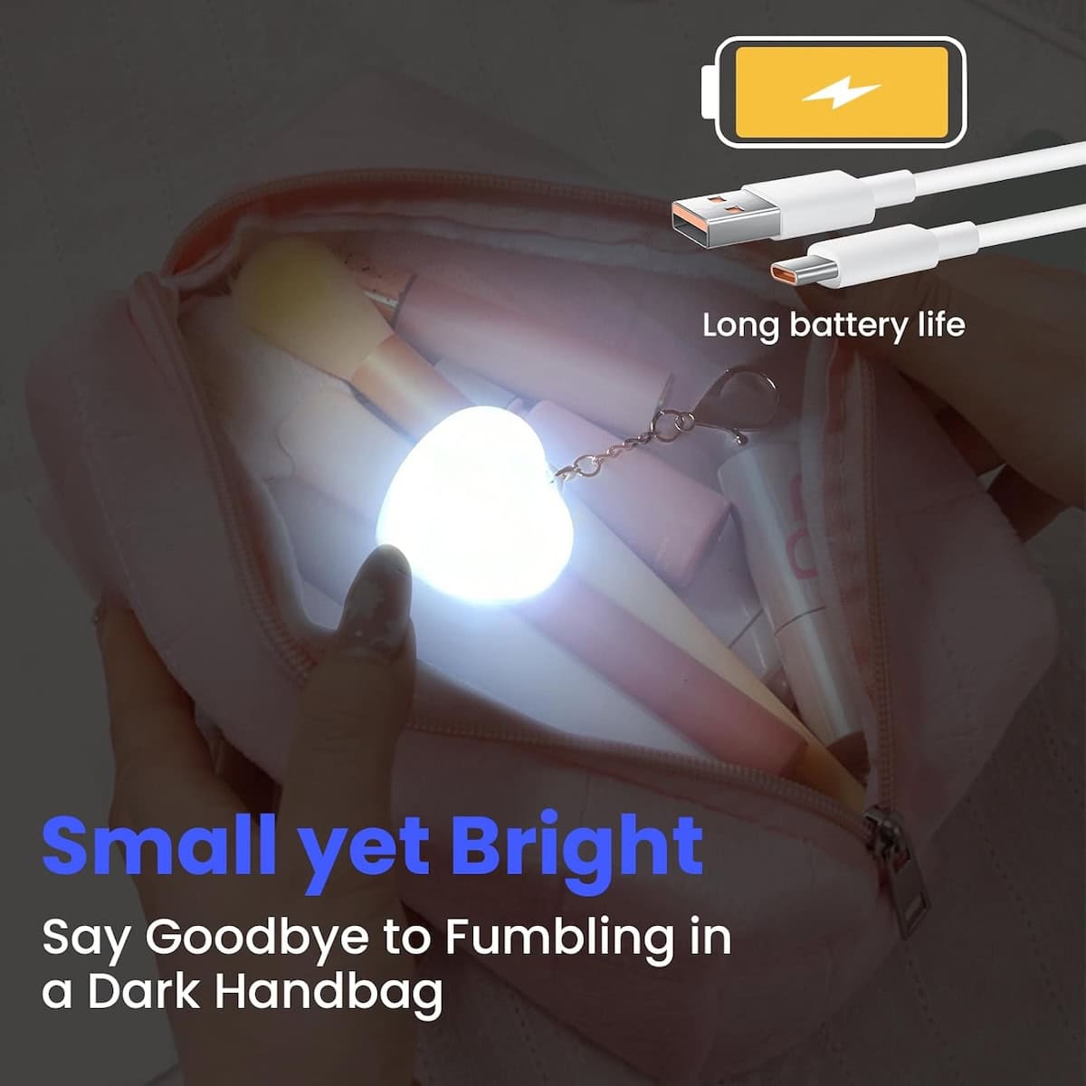 Heart-Shaped Rechargeable Purse Light