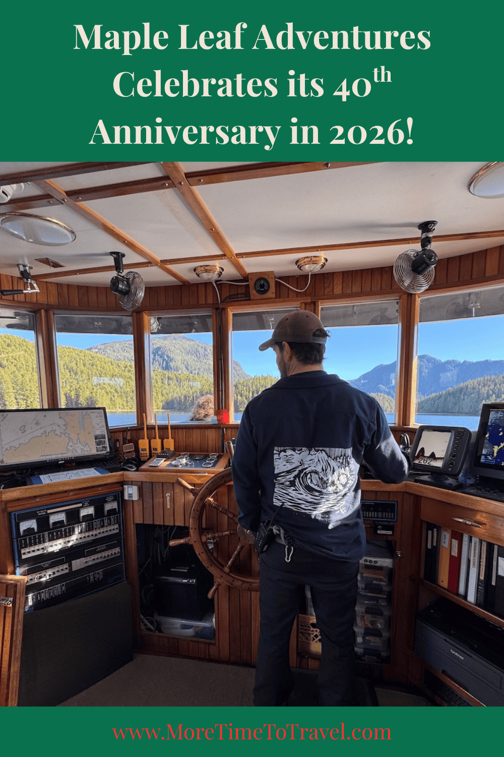 Captain of Maple Leaf Adventures Swell in the Cabin