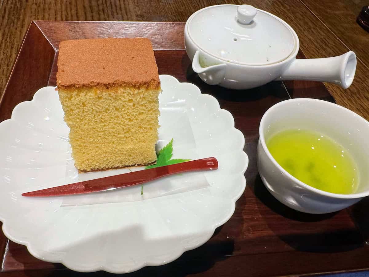 Castella Cake with Green Tea and Shokando (credit: Jerome Levine)