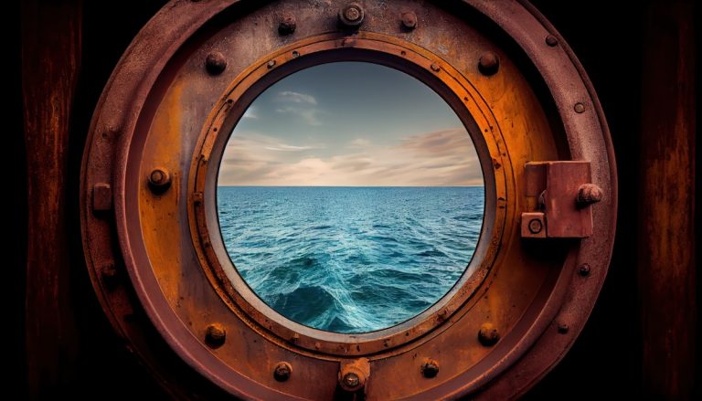 Porthole on ocean-going cruise ship (Adobe stock)