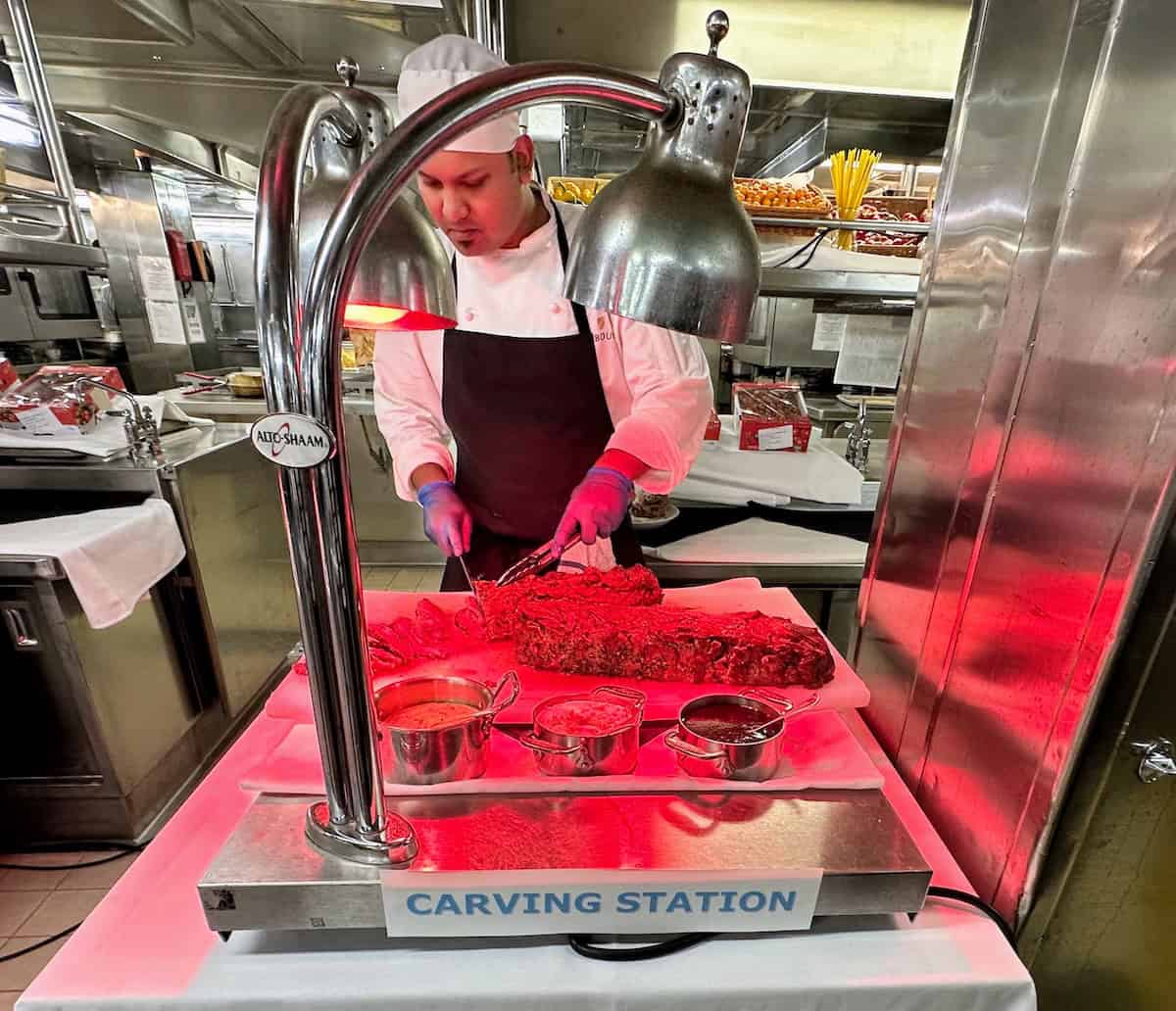 Carving station at the Seabourn Galley Market Lunch (credit: Irene S. Levine)