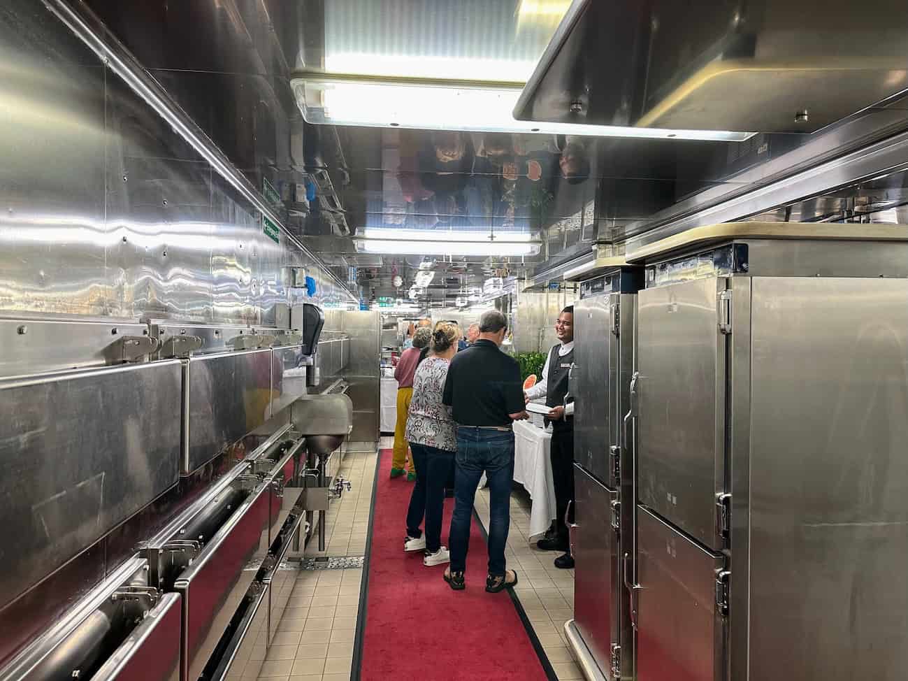 Guests entering the Seabourn Encore galley (credit: Irene S. Levine)