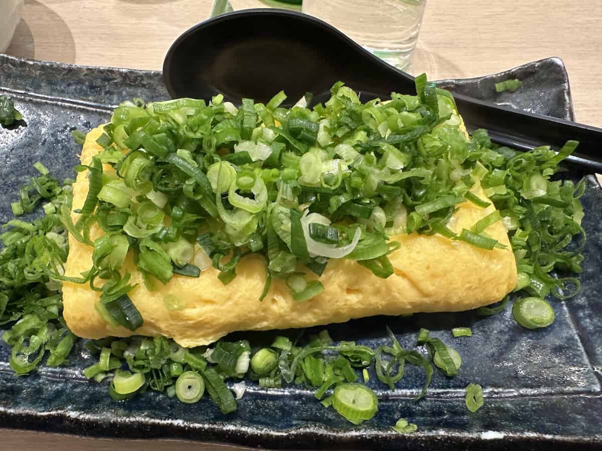 Our rolled egg omelet at Taiyaki Sawada on a Tokyo Food Night Tour (credit: Jerome Levine)