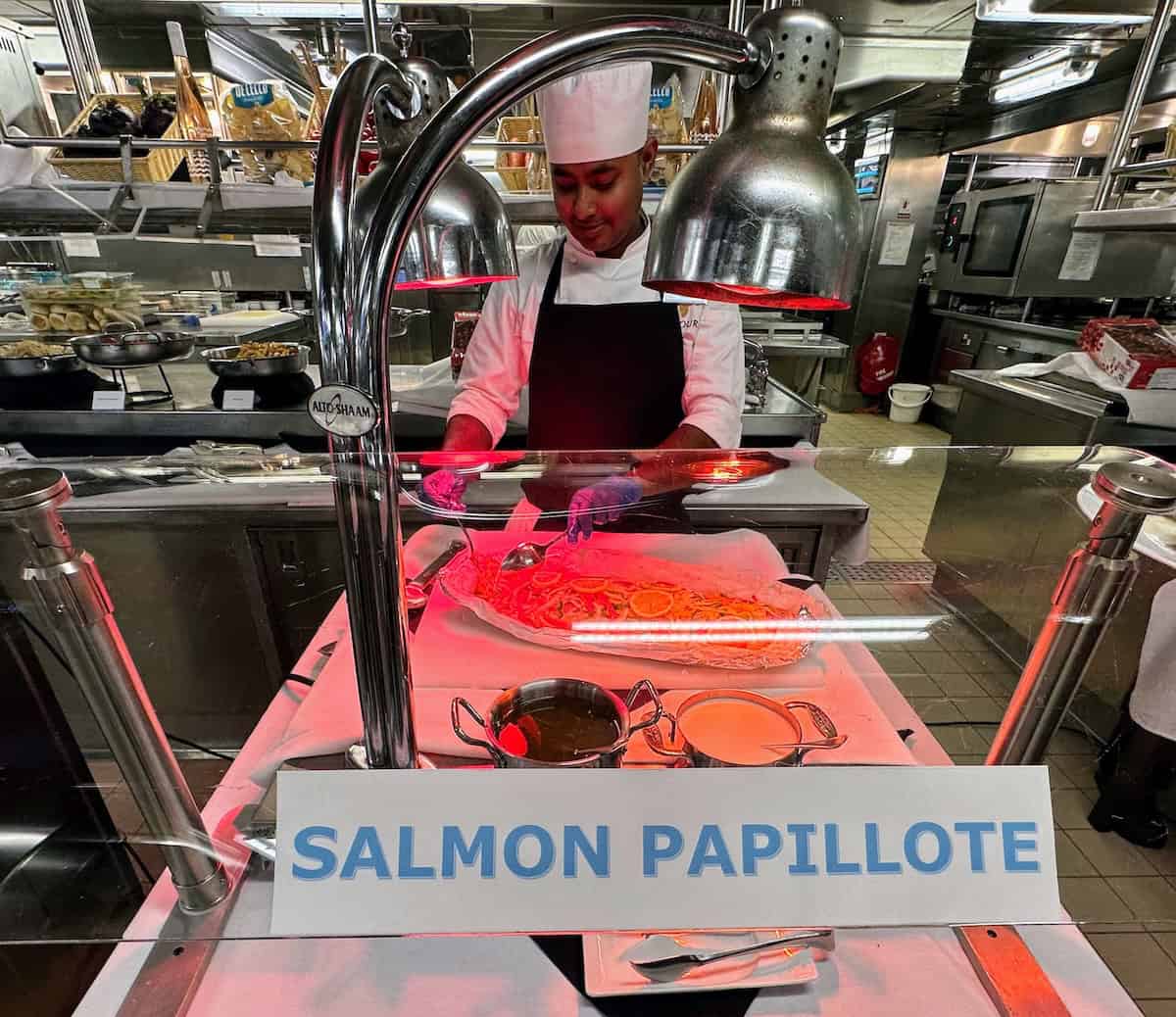 Sushi chef at the Galley Market Lunch on Seabourn (credit: Irene S. Levine)
