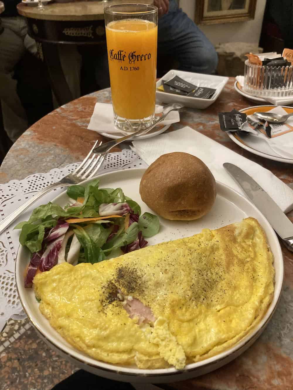 Breakfast at Antico Caffè Greco (credit: Keith Kehlbeck)