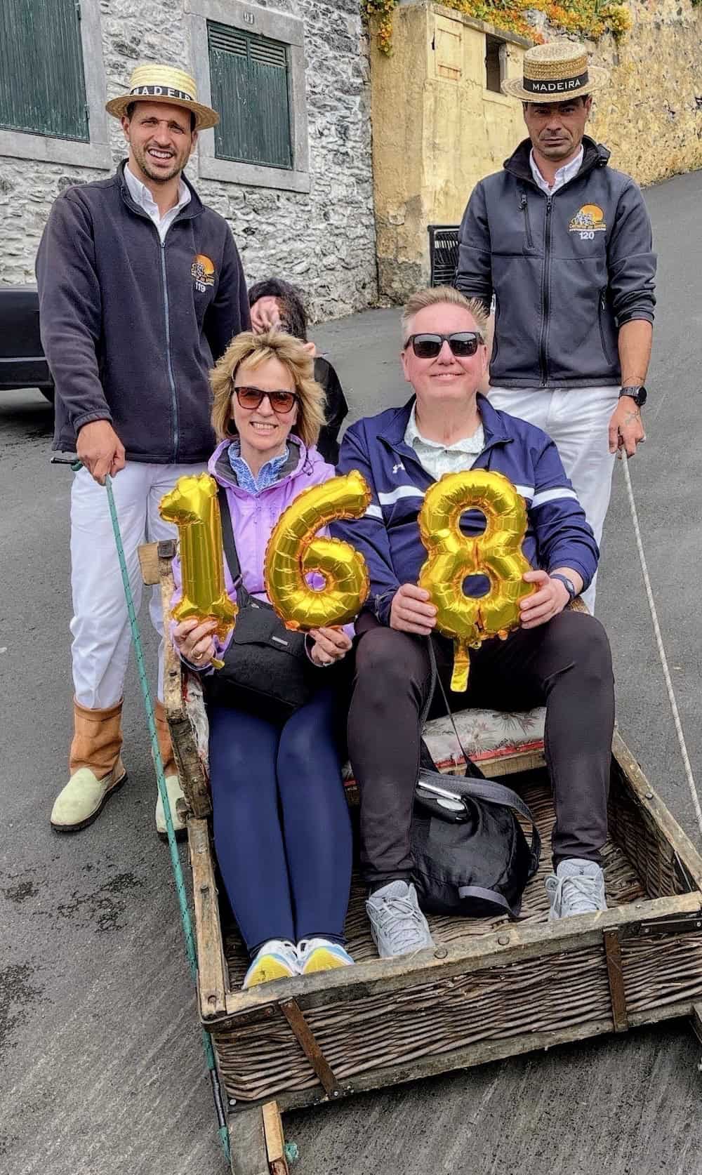 Visiting their 168th country - Photo courtesy Chris & Jim Scott