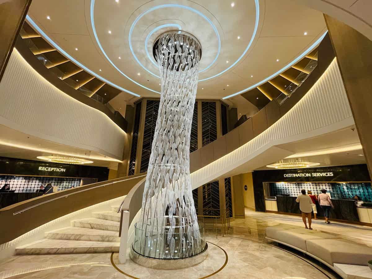 The striking atrium of Oceania Allura (credit: John & Sandra Nowlan)