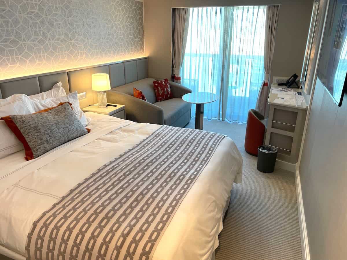 Standard balcony stateroom on Oceania Allura (credit: John & Sandra Nowlan)