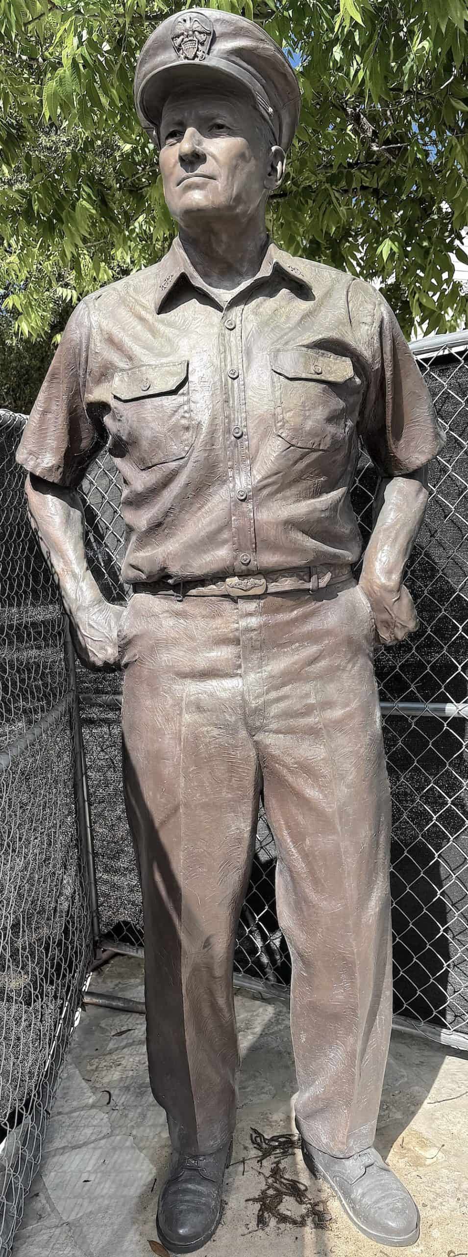 A statue of Admiral Chester W. Nimitz at the National Museum of the Pacific War (credit: Jackie Sheckler Finch)