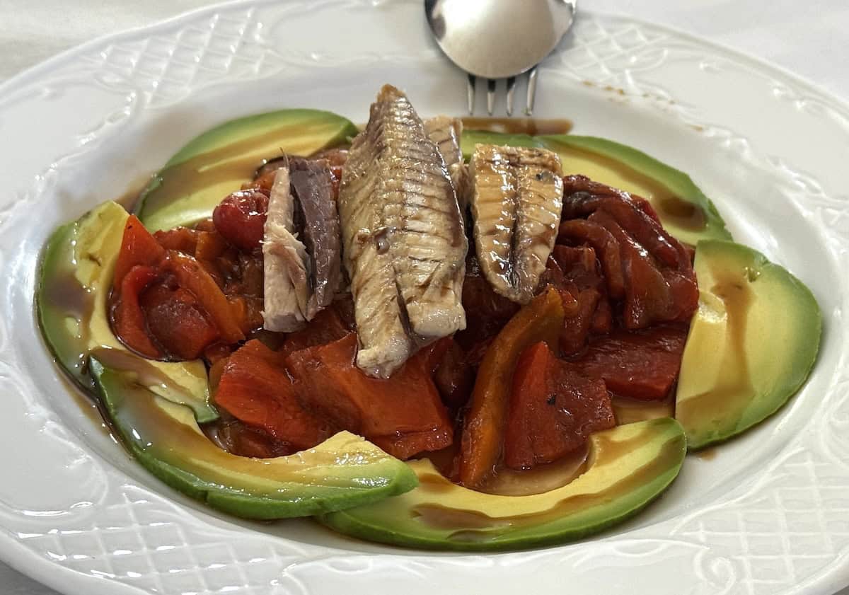 Avocados, roasted peppers and tuna served at Venta El . Avocados, roasted peppers and tuna served at Venta El Albero (credit: Jack