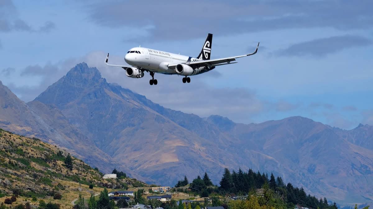 Air New Zealand approaching Queenstown (credit: Adobe stock)