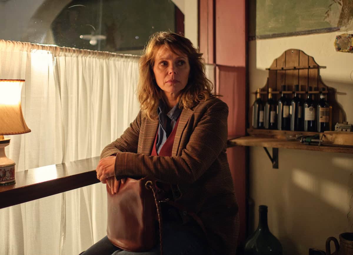 Marina, the medical examiner, in Season 1 of Stucky (credit: MHz Networks)