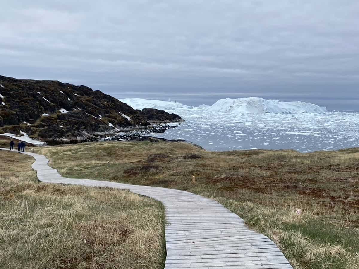 The boardwalk path to the glacier in Ilulissat (credit: Nadine Revheim)