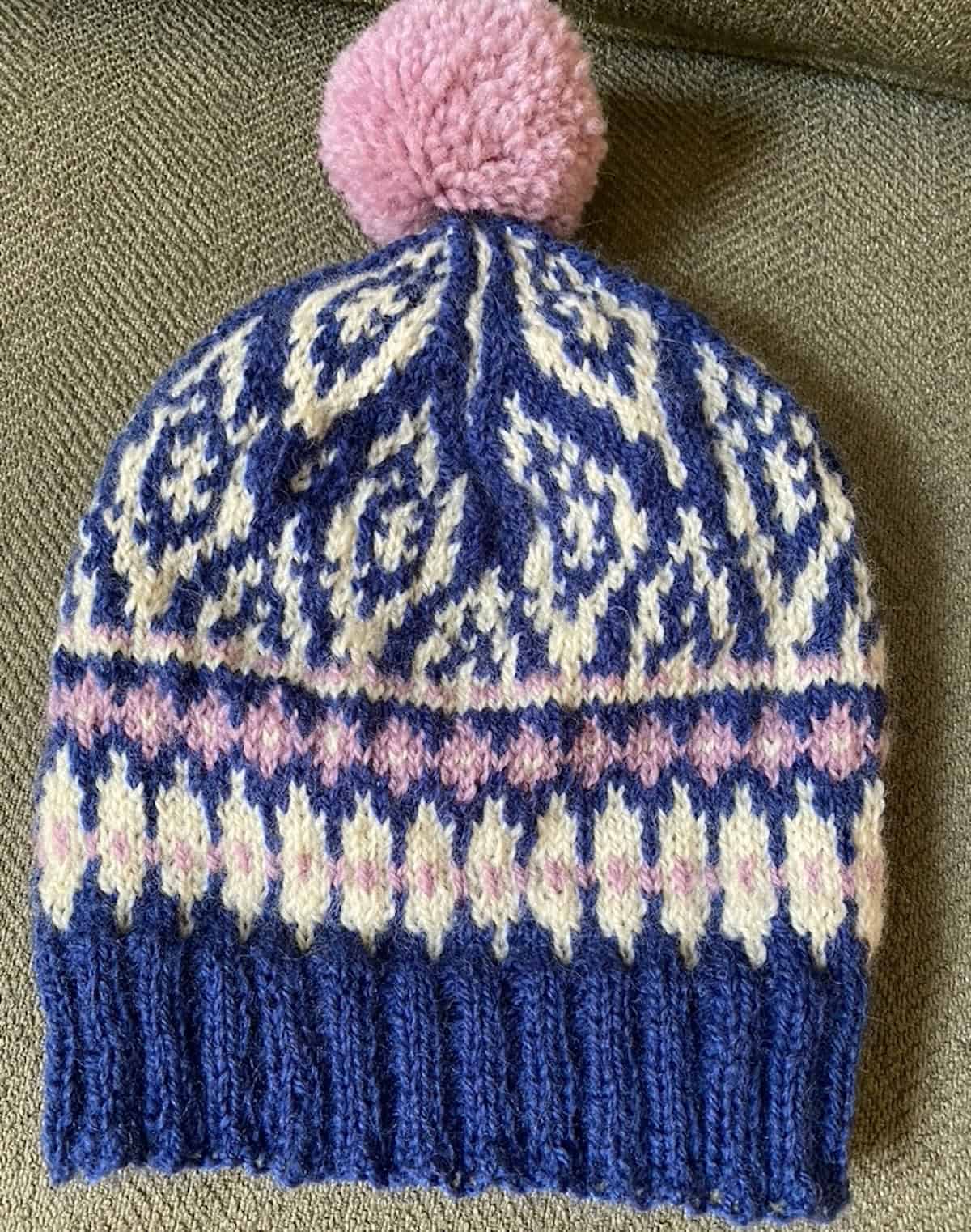 The hat I knitted aboard the ship (credit: Nadine Revheim)