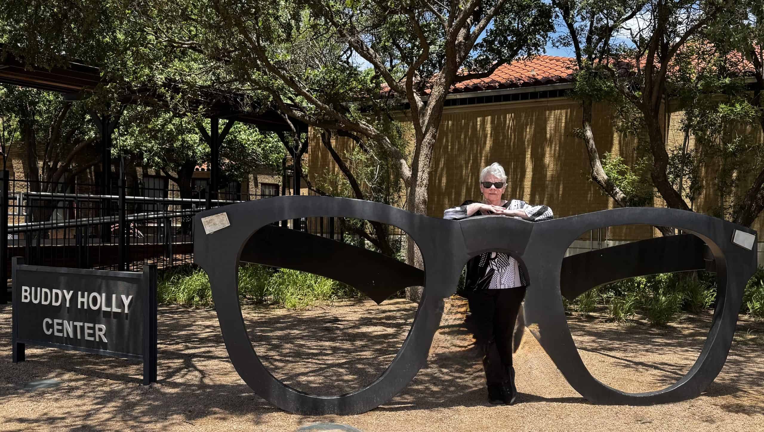 The writer at the Buddy Holly Center (credit: Jackie Sheckler Finch)