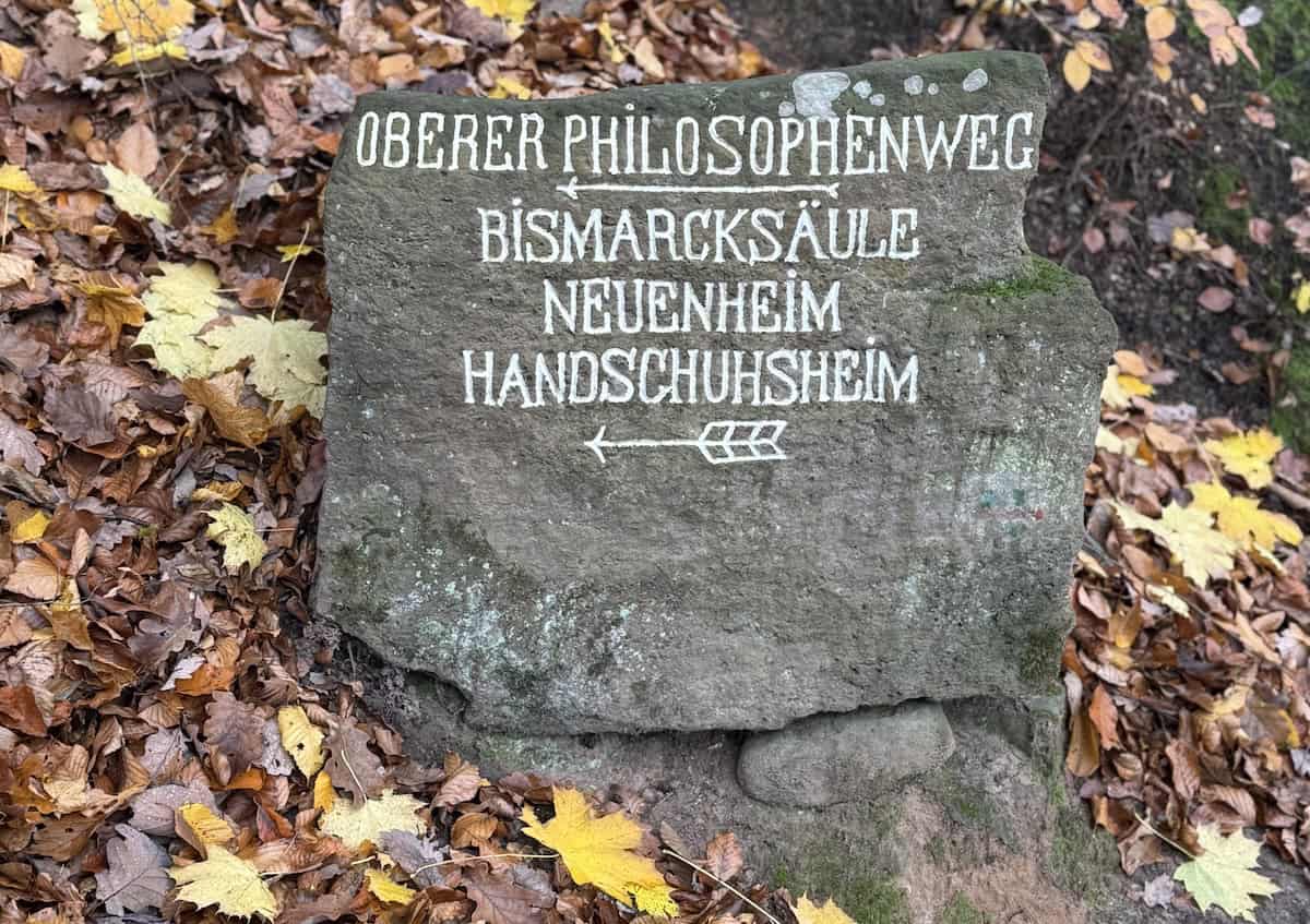 Old stone signage marks the Philosopher’s Walk (credit: James Ross)