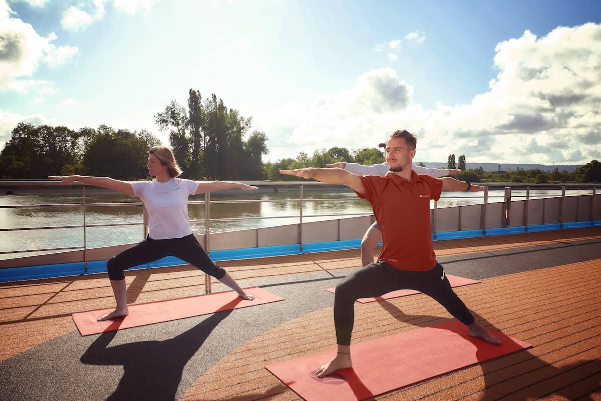 Wellness activities like yoga start each morning right on the sundeck of the AmaVenita (credit: AmaWaterways)