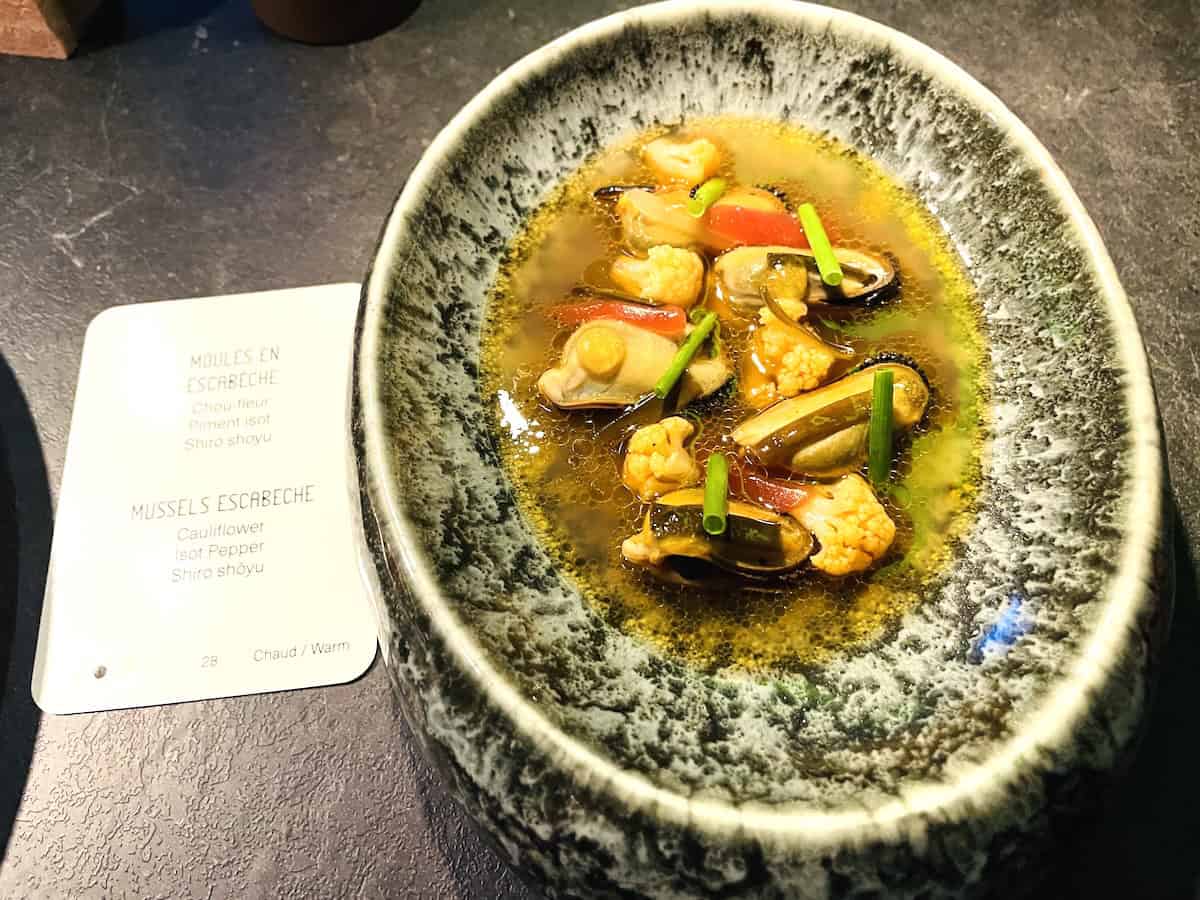 A LUMI appetizer with menu card (credit: John & Sandra Nowlan)
