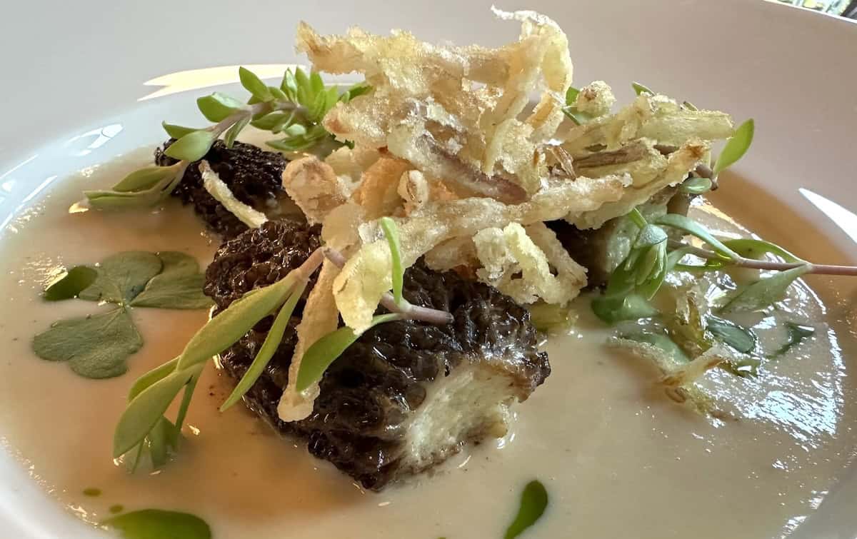 Sandra’s favorite dish at Toqué: Stuffed morel mushrooms (credit: John & Sandra Nowlan)
