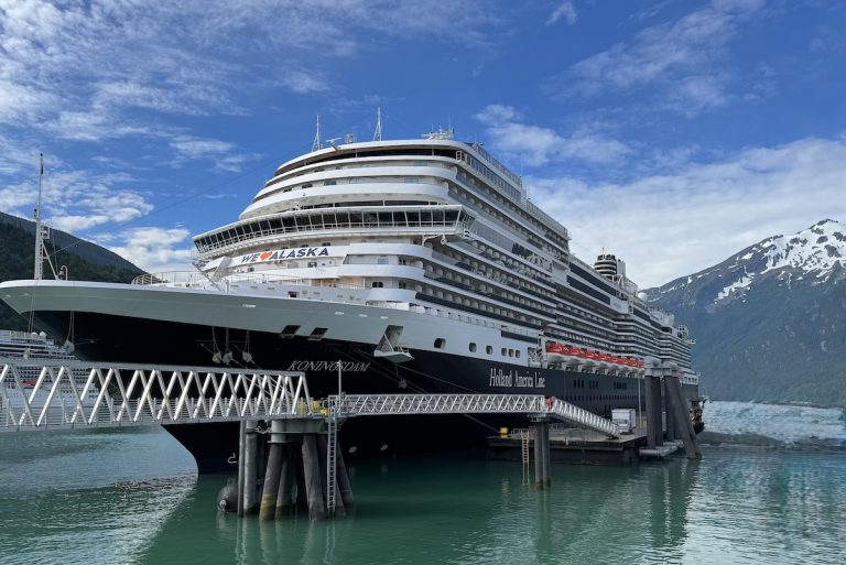 Holland America Koningsdam docked in Skagway (credit: Jackie Sheckler Finch)