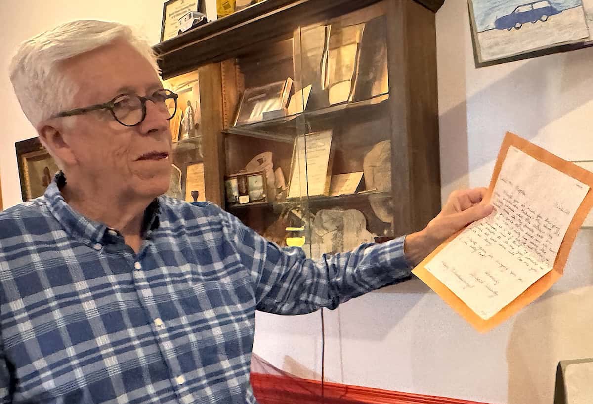 Bill posted thank-you notes from children who visited his museum (credit: Jackie Sheckler Finch)