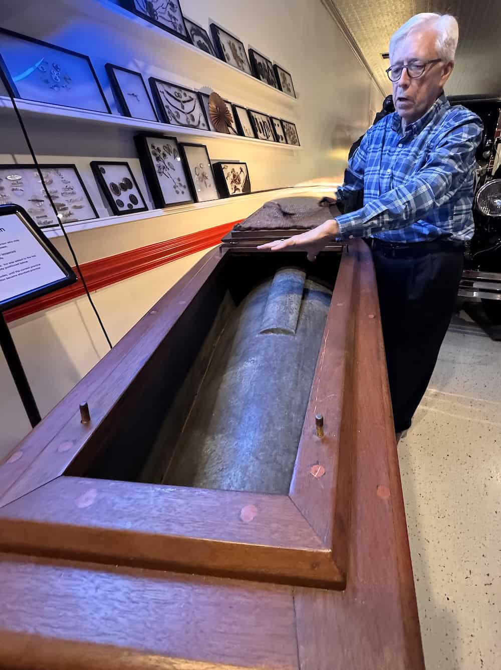 An 1850s ice box coffin was used to temporarily preserve bodies that weren’t embalmed or may have died from communicable diseases (credit: Jackie Sheckler Finch)